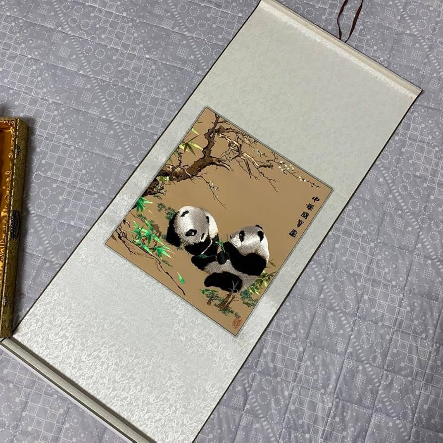 Amazon.co.jp: 中国 パンダ掛け軸 刺繍 : ホーム＆キッチン